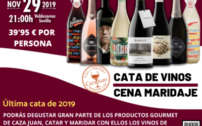 Próxima Cata de Vinos y Cena Maridaje, día 29 de Noviembre, 21:00 horas.