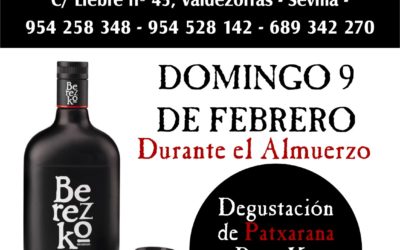 Degustación de Patxarán Berezko en Caza Juan, restaurante de calidad en Sevilla