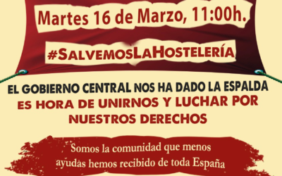Caza Juan en la concentración de apoyo a la hostelería